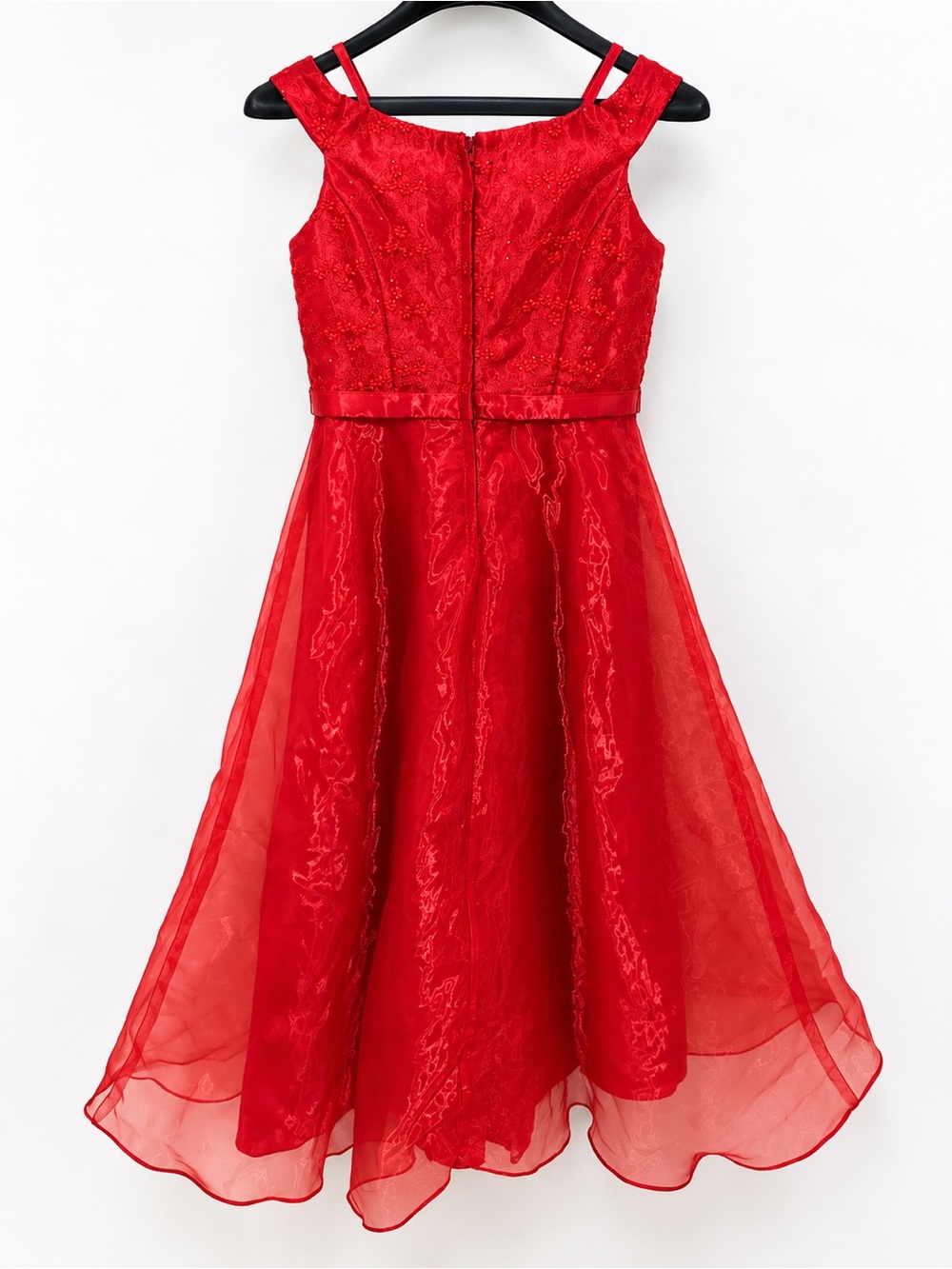 Jessica McClintock Red Lace & Organza Formal Dress for Girls